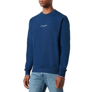 TOMMY HILFIGER Heren WCC TOMMY LOGO TIPPED CREWNECK, Blauw (avondlucht), M