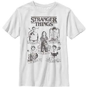 Stranger Things Unisex Kids DND Classes Short Sleeve T-Shirt, White, L, wit, One size