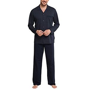 Schiesser Originele Classics pyjama voor heren, lange tweedelige pyjama, blauw (donkerblauw 803), 48