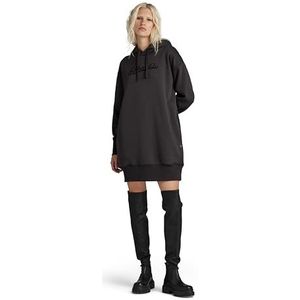 G-STAR RAW Dames Flock Hooded Sweater Dress, zwart (Dk Black D24669-a971-6484), XL
