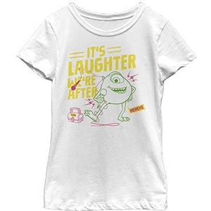 Pixar - Disney Little, Big Monsters at Work Mike's Comedy Girls T-shirt met korte mouwen, wit, medium, wit, M