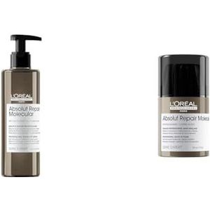 L’Oréal Professionnel, Routine voor zeer beschadigd haar, set met Rinse-off Serum en Leave-in Masker, Herstelt de Moleculaire Structuur Van het Haar, Absolut Repair Moleculair