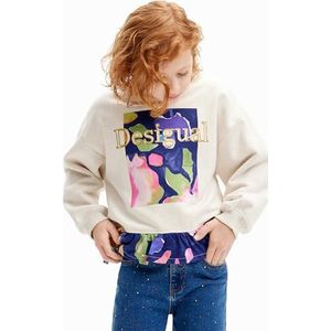 Desigual Sweatshirt met lange mouwen voor meisjes en meisjes, wit, 10 Jaar