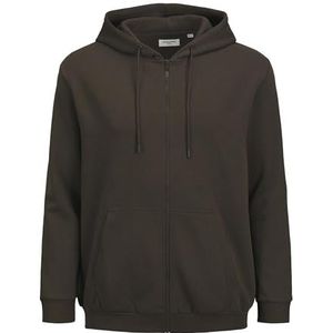 JACK&JONES PLUS Jjebradley Sweat Zip Hood Noos Pls Sweatshirt-jas voor heren, mulch, 4XL