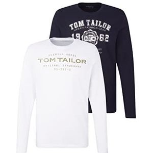 TOM TAILOR - 1034857 - Shirt met Lange Mouwen - Navy - Set van 2