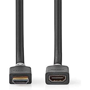 NEDIS High Speed HDMI™-kabel met Ethernet | HDMI™-connector | HDMI™-vrouwelijk | 8K@60Hz | eARC | 48 Gbps | 1,00 m | Rond | PVC | Antraciet | Doos
