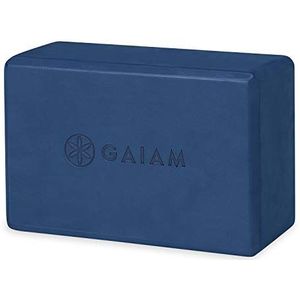 Gaiam Yogablok - Ondersteunend latexvrij EVA-schuim, zacht antislip oppervlak voor yoga, pilates, meditatie (indigo-inkt)