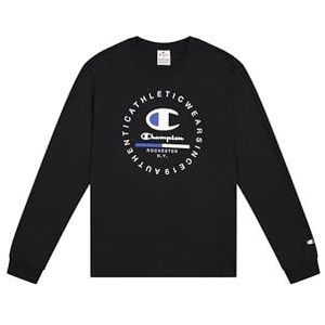 Champion Legacy Graphic Shop Authentic (220250) - Light Cotton Jersey, 150 g, ronde hals, T-shirt met lange mouwen, zwart, XS FW24, Zwart, XS