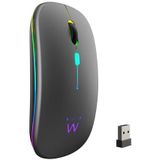 Ewent - EW3242 - Draadloze Muis - Zwart - 1600 DPI - Oplaadbare Lithiumbatterij