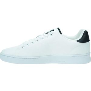 Tommy Hilfiger Heren Court Cupsole Pique textiel Sneaker, wit, 10.5 UK, Wit, 45 EU