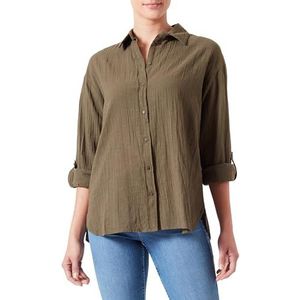 ONLY Dames Onltizana Cotton L/S Shirt WVN blouse met lange mouwen, groen, 3XL
