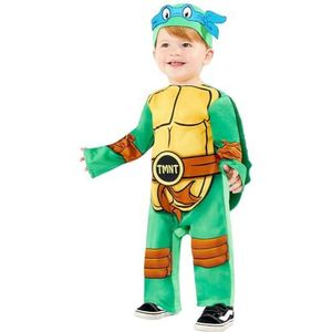 Amscan - Babykostuum voor tienermeisjes, ninja turtles, overall, gevoerde pantser, muts, 4 oogmaskers, superhelden, TMNT, schildpad, themafeest, carnaval