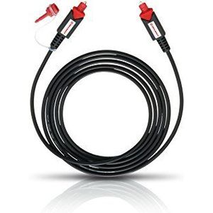 Oehlbach Red Opto Star 100 - Hoogwaardige & flexibele optische Toslink digitale kabel met 3,5 mm glasvezel jack-adapter - 1m - zwart