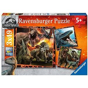 Ravensburger 80540 Puzzel Jurassic World Fallen Kingdom - Drie Puzzels - 49 Stukjes - Kinderpuzzel