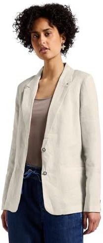 Street One - Lange Blazer - Lichtgewicht - Beige - Linnen