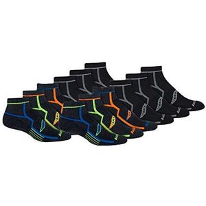 Saucony Heren Multi-pack Performance Comfort Fit Quarter Socks Multi-Pack Bolt Performance Quarter Socks, grijs (12 paar), Shoe Size: 8-12