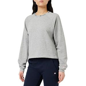 Champion Legacy American Classics Powerblend Terry Taped Logo Boxy Crewneck Sweatshirt Dames, lichtgrijs gemêleerd., XL