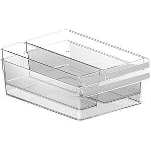 Rotho Loft 3-delige set koelkastorganizer, kunststof (PP) BPA-vrij, transparant, 1 x 1,6 l + 1 x 3,1 l + 1 x 5 l, (31 x 22 x 12 cm), 3