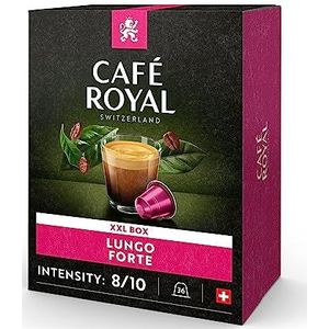 Café Royal Lungo Forte 36 capsules voor Nespresso koffiemachine, 8/10 intensiteit, UTZ-gecertificeerde koffiecapsules van aluminium
