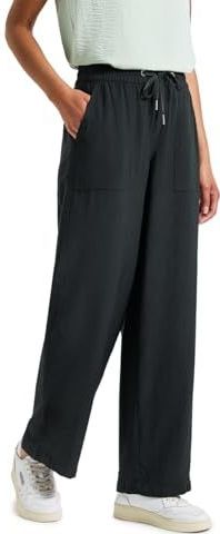 Street One - Wide Legs - Crêpe Broek - Groen - High Waist, Loose Fit