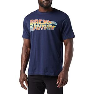 Back To The Future T-shirt met logo voor heren, Blauw (marine marine), XXL