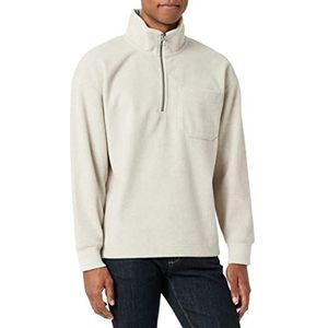 TOM TAILOR Denim Uomini Troyer sweater met borstzak 1032783, 30559 - Light Dove Grey Melange, S