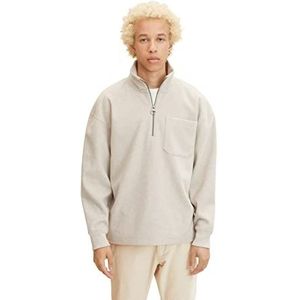 TOM TAILOR Denim Uomini Troyer sweater met borstzak 1032783, 30559 - Light Dove Grey Melange, XS