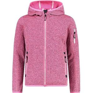 CMP - Knit-Tech kinderjas met vaste capuchon, roze fluo-Lighter, 152