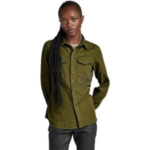 Slim Shirt ls wmn, groen (Dark Olive Gd D24229-d454-c793), S