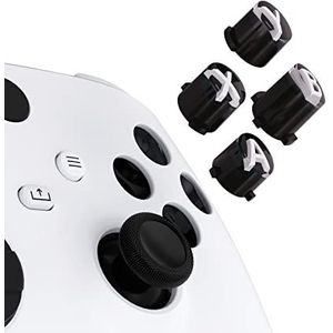 eXtremeRate Vervangende Aangepaste ABXY Actieknoppen voor Xbox Series X & S Controller, Three-Tone Zwart & Helder met Wit Klassieke Symbolen A B X Y Keys voor Xbox One S/X, Elite V1/V2 Controller