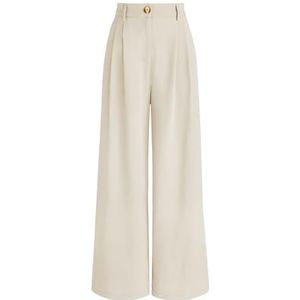 AUTOMET Wide Leg Dress Pants Womens Work Business Casual Palazzo Summer Flowy High Waisted Trousers Slacks 2025 Fashion Suit Pant Dressy Outfits Office Professional Clothes Beige L