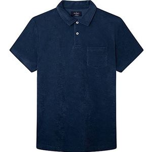 Hackett London Heren Handdoek Pocket Polo Shirt, Nacht Navy, XS