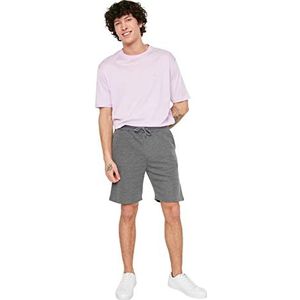 Trendyol Basic herenshort met regelmatige pasvorm en bermuda casual shorts, antraciet, klein