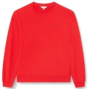 Tommy Hilfiger Dames CRV REG VLAG OP BORST SWTSHRT Fierce Red 48, Fierce Red, 48