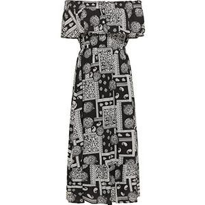 Mioki Dames maxi-jurk 19323077-MI03, zwart wit, XS, zwart, wit, XS