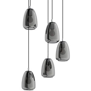 Hanglamp ALOBRASE chroom zwart-transparant Ø54cm H: 150cm