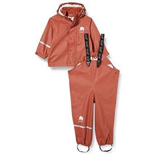 Celavi Meisjes Basic Rainwear Set-Solid Pu Rain Jacket, Redwood, 80 cm