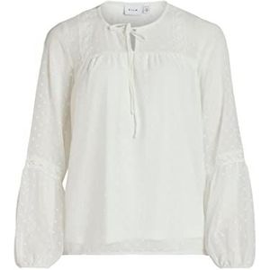 Vila Dames VIEDEE L/S TOP/SU-NOOS Blouse, Snow White, 40, Snow White, 40