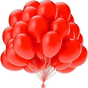 OWill Rode ballonnen, 50 stuks 10 inch rode ballonnen, rode ballonnen latex ballonnen voor bruiloft, verjaardag, feestdecoraties