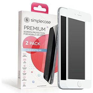 Simplecase Premium displaybeschermer, Apple iPhone 7 Plus wit - hele display, 2 Stuk, Apple iPhone 7 wit - hele display