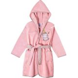 Interbaby - Badjas - Unisex - Katoenen Badstof - Met Kap - Gekruist Met Riem - Twee Zijzakken