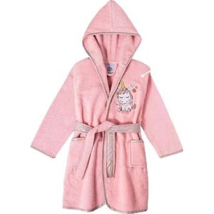 Interbaby - Badjas - Unisex - Katoenen Badstof - Met Kap - Gekruist Met Riem - Twee Zijzakken