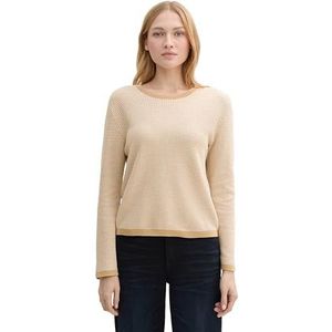 TOM TAILOR Damestrui, 37527 - Beige Ecru Bubble Knit Design, XXL