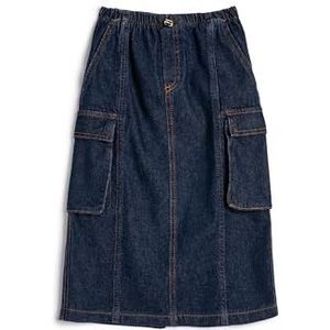 Koton Girls's Cargo Maxi Jean Slit Detail Elastische Tailleband Katoen Rok, Dark Indigo (din), 5-6 Jaar