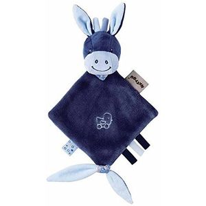 Nattou Mini-knuffeldoekje van Alex het konijn, met bevestiging voor fopspeen, 30 x 20 x 5 cm, Alex & Bibou, blauw, 321136
