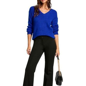 Morgan Grote judge trui met effen V-hals, Blauw, S