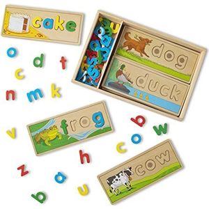 Melissa & Doug Zien en spellen | Houten speelgoed | Cognitieve vaardigheden | Ontwikkelingsbevorderend speelgoed | Motorische vaardigheden | Probleemoplossing | 4+ | Cadeau voor jongens en meisjes