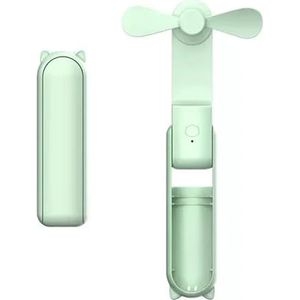 Rawrr 3-in-1 ventilatoren, USB-oplaadbaar, mini-handventilator, werkt op batterijen, kleine zakventilator [14-21 gebruiksuren] met powerbank, zaklampfunctie voor vrouwen, kinderen, groen