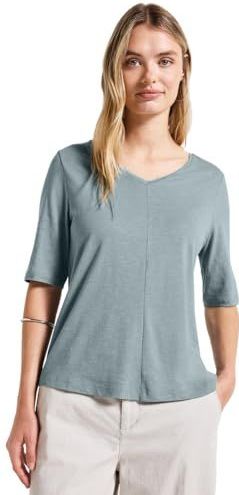 Street One - Gerda - Dames Shirt - Blauw - V-hals