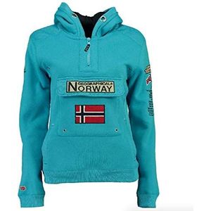 Geographical Norway GYMCLASS Men - kangoeroezak sweatshirt voor heren - logo sweatshirt met lange mouwen - sport regulering (), Turkoois, S